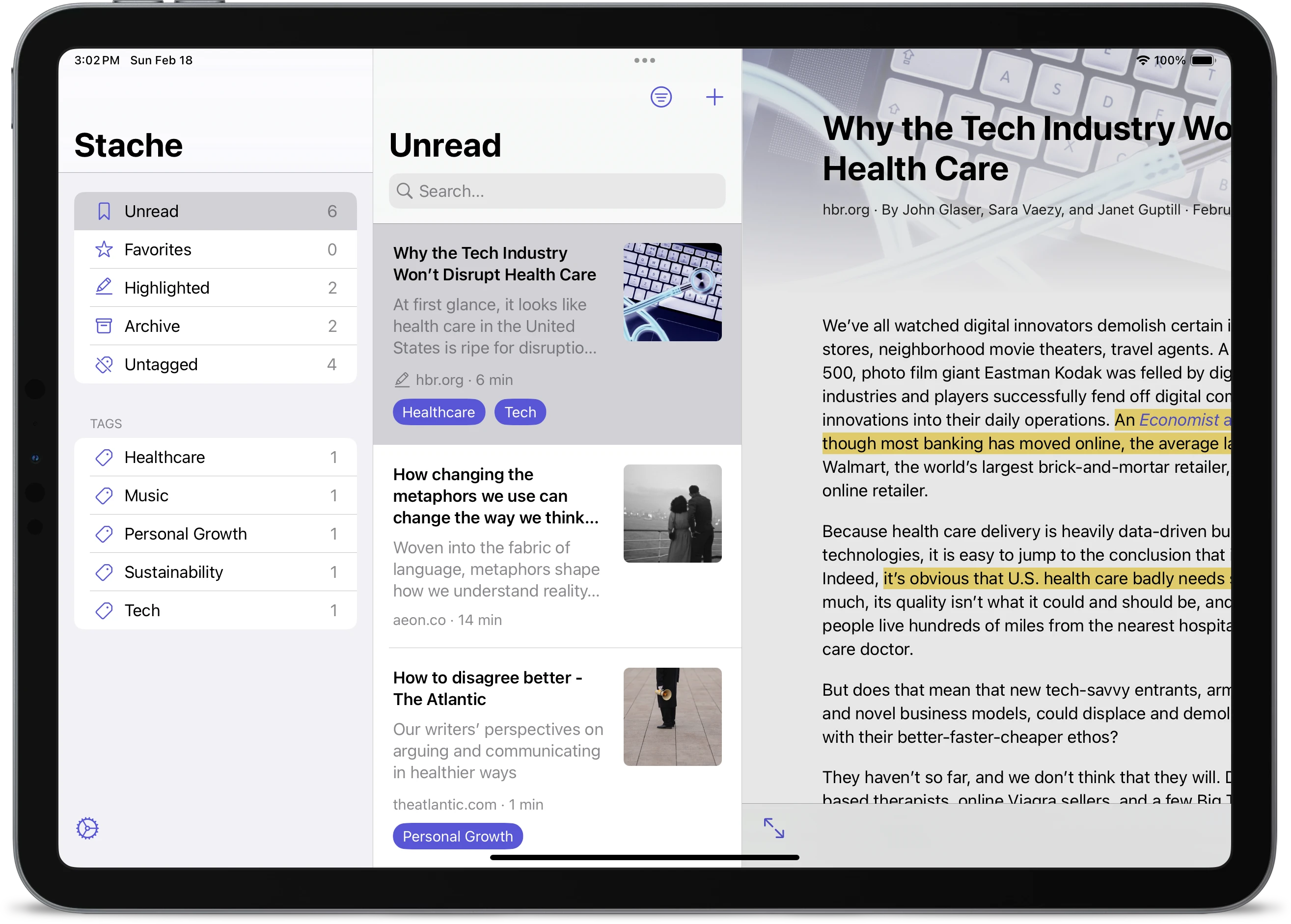 Open Filter Lists menu on iPad.